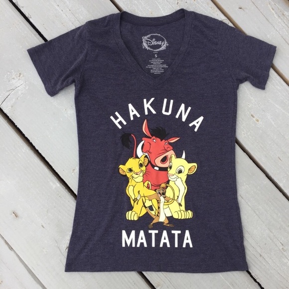 Disney Lion King Hakuna Matata v neck tee small - Picture 2 of 5